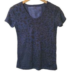 NAVATEE | Blue & Black  Leopard Print Tee